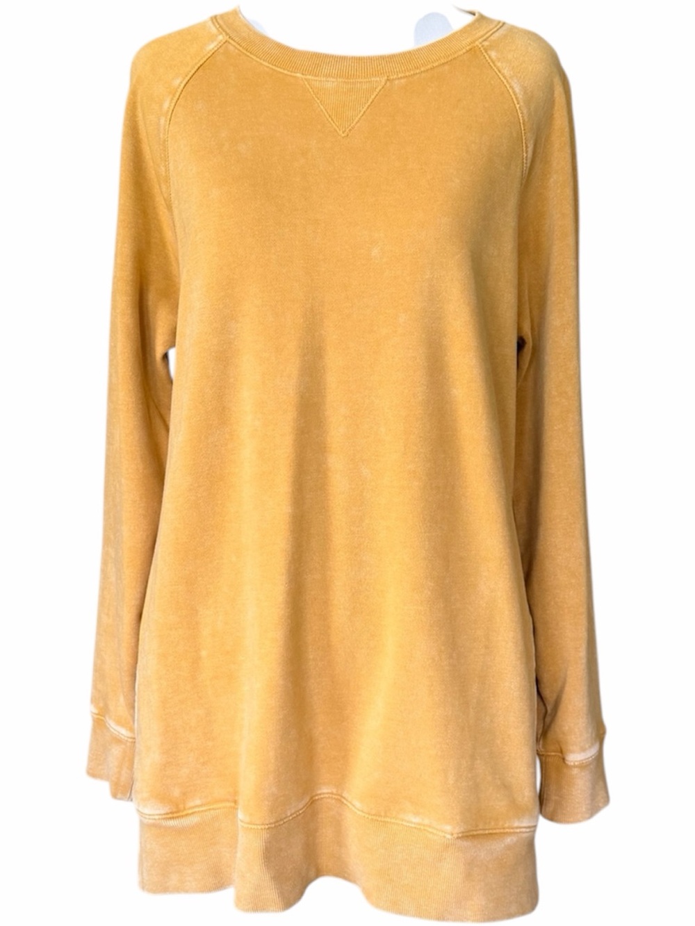 COLDWATER CREEK Colorwash Honey Yellow Tunic Sweatshirt